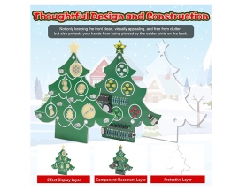 ICSTATION Christmas Tree Soldering Project, Musical Xmas Tree Soldering Practice Kit With Colorful Light, DIY Electronic Kit for School Home Learning Xmas Decoration & Gifts